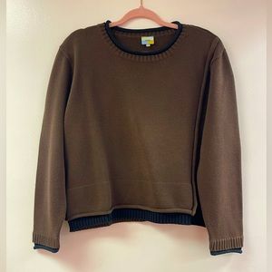 Cubix brown & black layered crew neck sweater XL